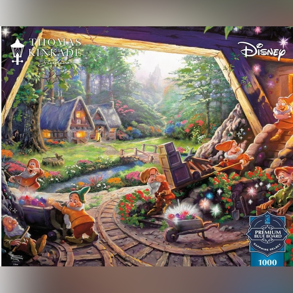 Thomas Kinkade Disney Cottage Scene with Green and Brown